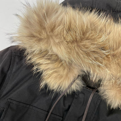 MARC JACOBS Black Fur-Trimmed Oiled Down Jacket