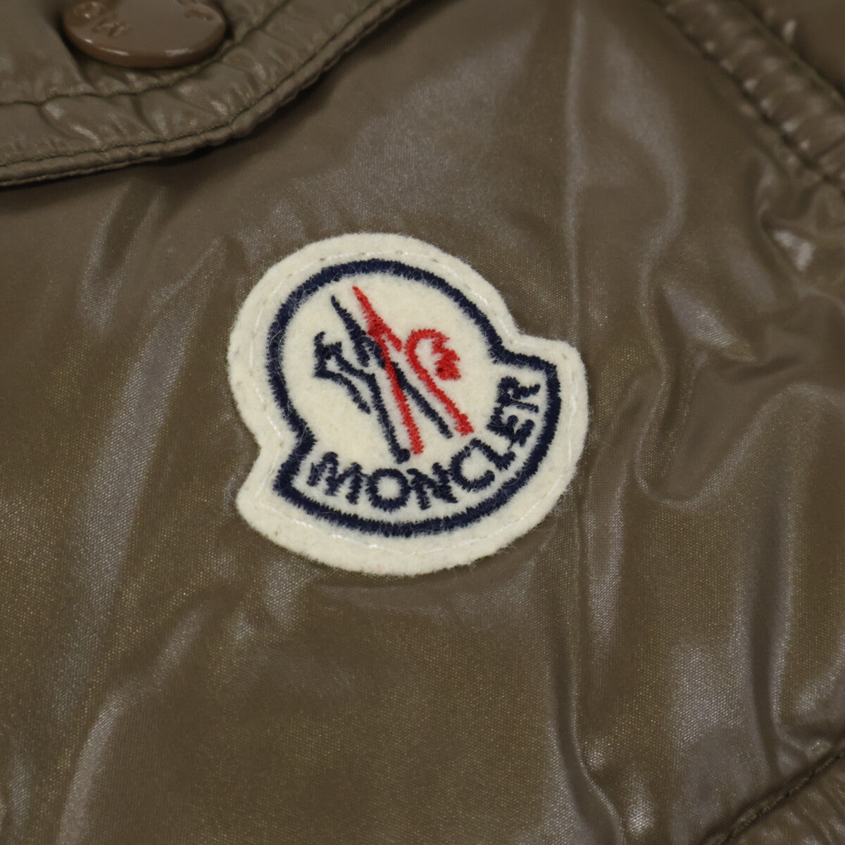 MONCLER MAYA Detachable Hood Nylon Down Jacket Khaki Size 1