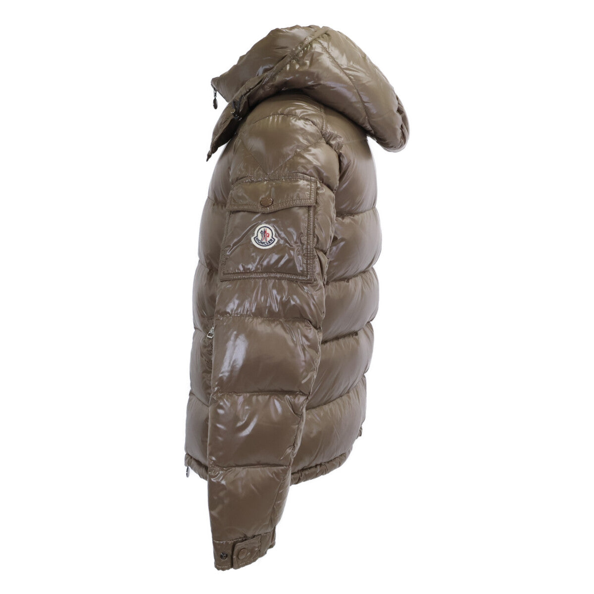 MONCLER MAYA Detachable Hood Nylon Down Jacket Khaki Size 1
