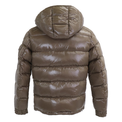 MONCLER MAYA Detachable Hood Nylon Down Jacket Khaki Size 1