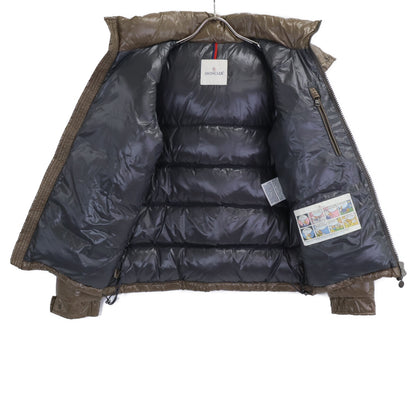 MONCLER MAYA Detachable Hood Nylon Down Jacket Khaki Size 1