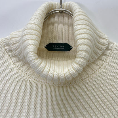 ZANONE White Wool Turtleneck Knit Size 44