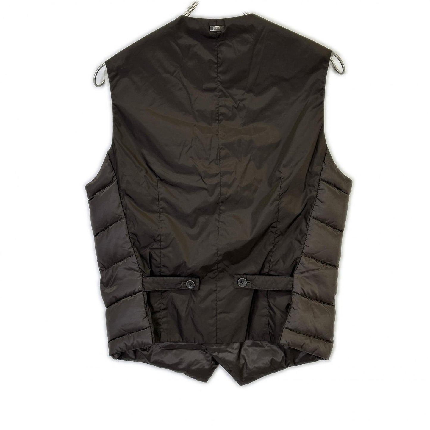 HERNO Brown Double-breasted Down Vest Size 44