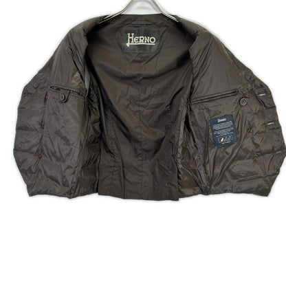 HERNO Brown Double-breasted Down Vest Size 44