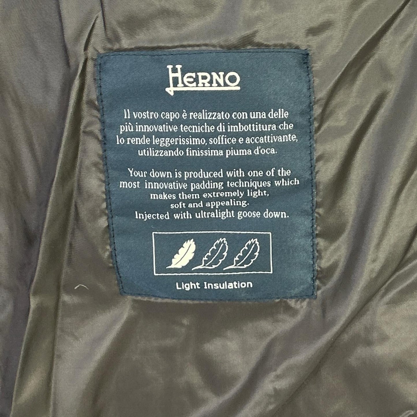 HERNO Brown Double-breasted Down Vest Size 44