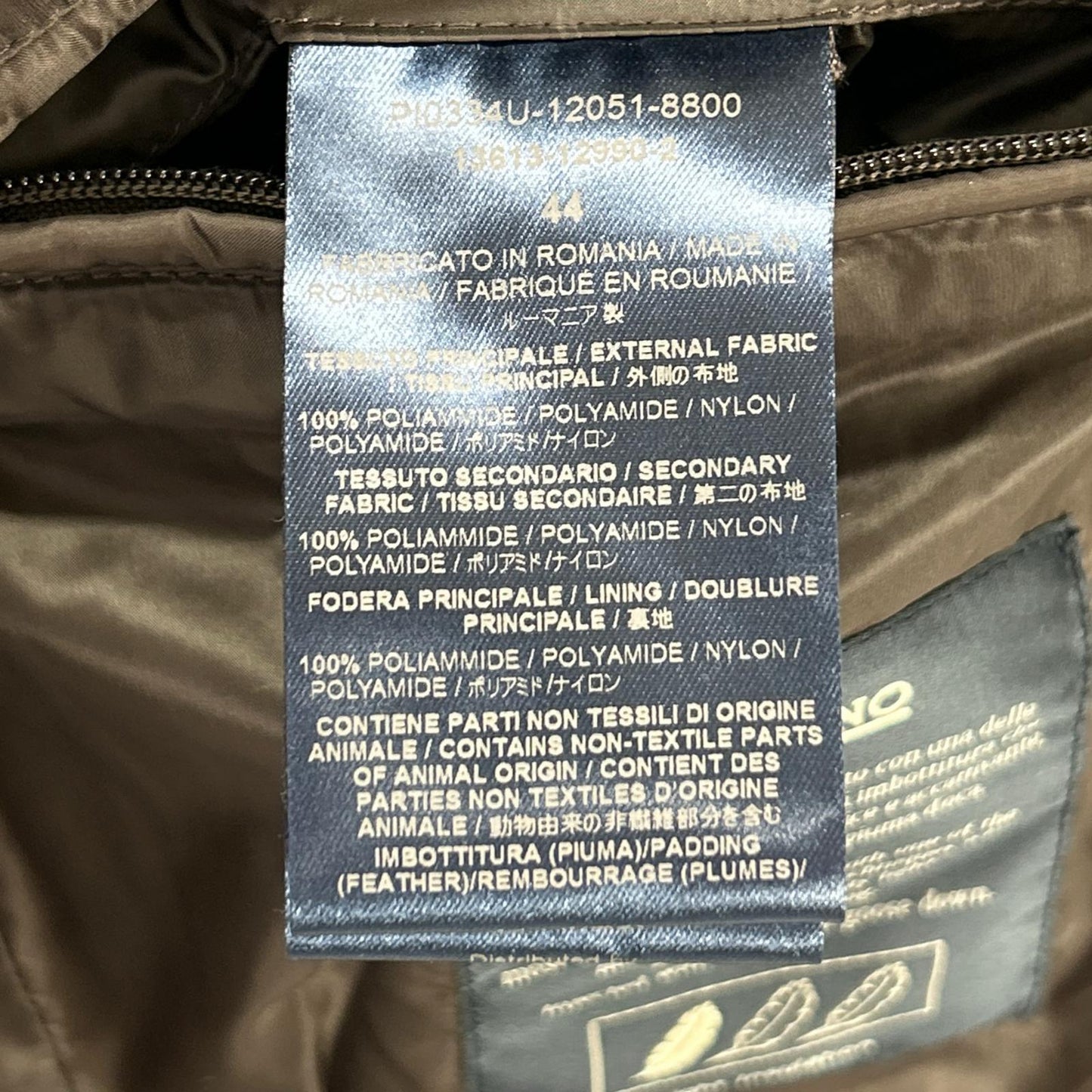 HERNO Brown Double-breasted Down Vest Size 44