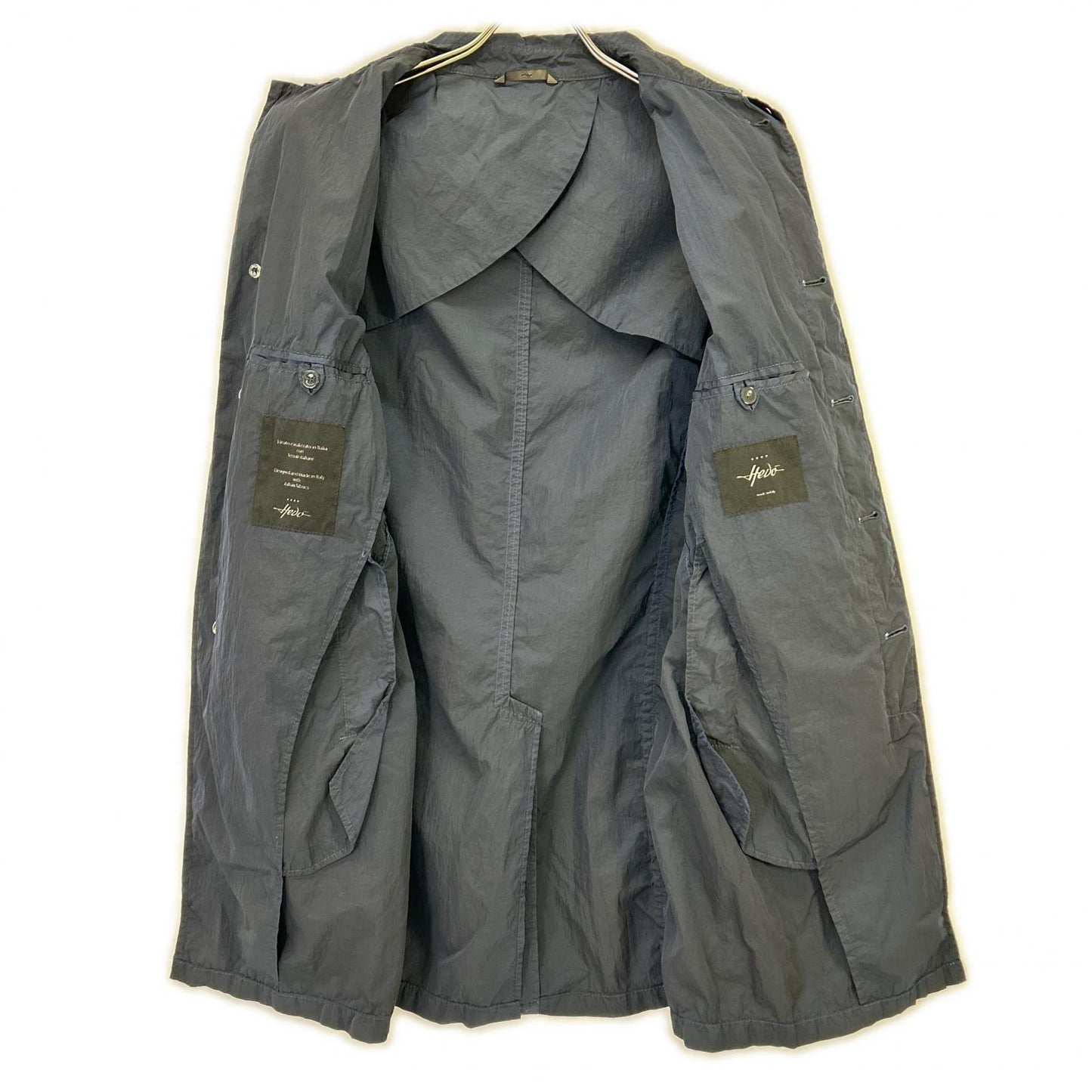 hevo Navy Garment Dye Fly-front Coat