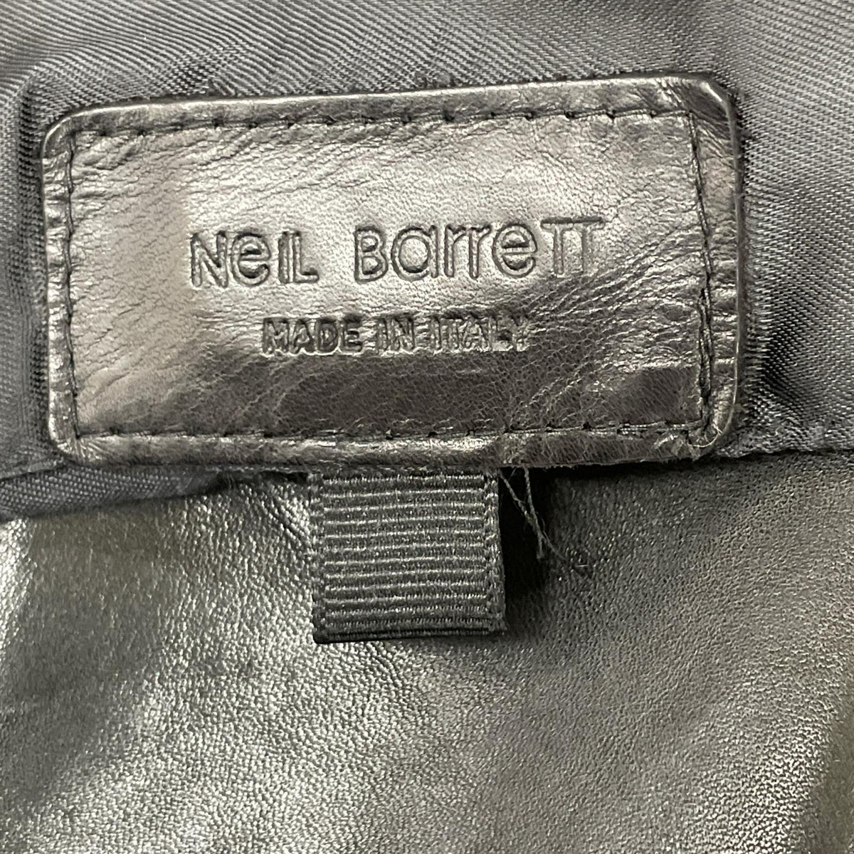 NeilBarrett Black Rib Leather Jacket Size XS