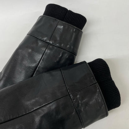 NeilBarrett Black Rib Leather Jacket Size XS