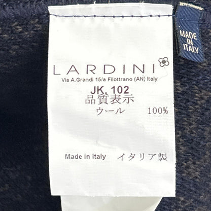 LARDINI Brown Jacquard Wool Knit Jacket Size XXS
