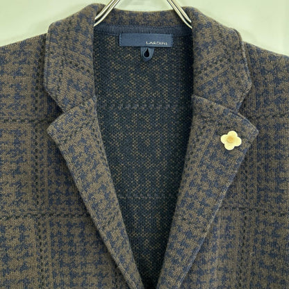 LARDINI Brown Jacquard Wool Knit Jacket Size XXS