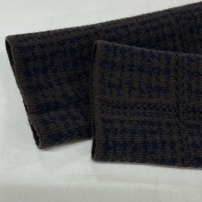 LARDINI Brown Jacquard Wool Knit Jacket Size XXS