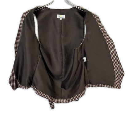 GIANNETTO Brown Block Check Jacket Size 42