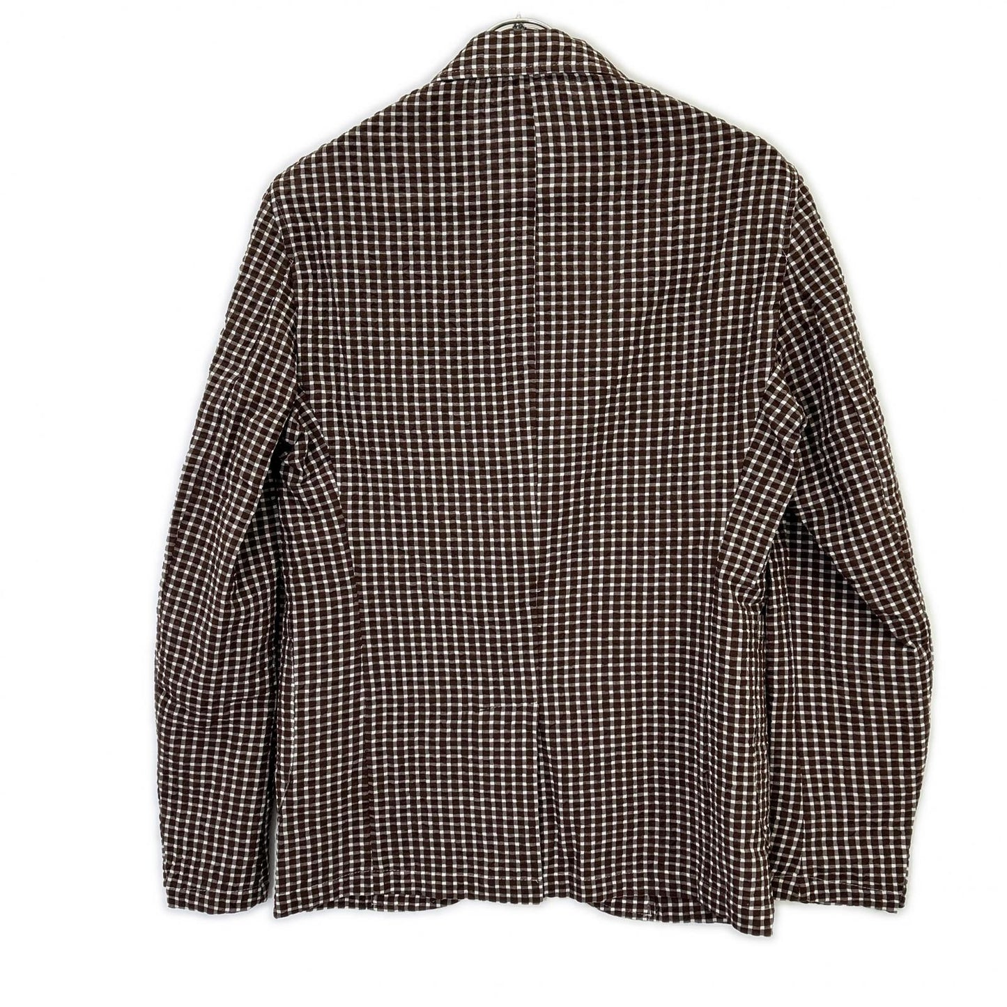 GIANNETTO Brown Block Check Jacket Size 42