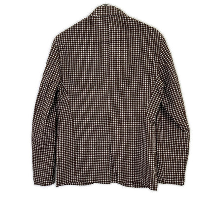GIANNETTO Brown Block Check Jacket Size 42
