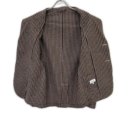 GIANNETTO Brown Block Check Jacket Size 42