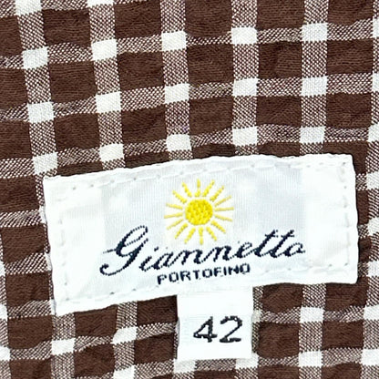 GIANNETTO Brown Block Check Jacket Size 42
