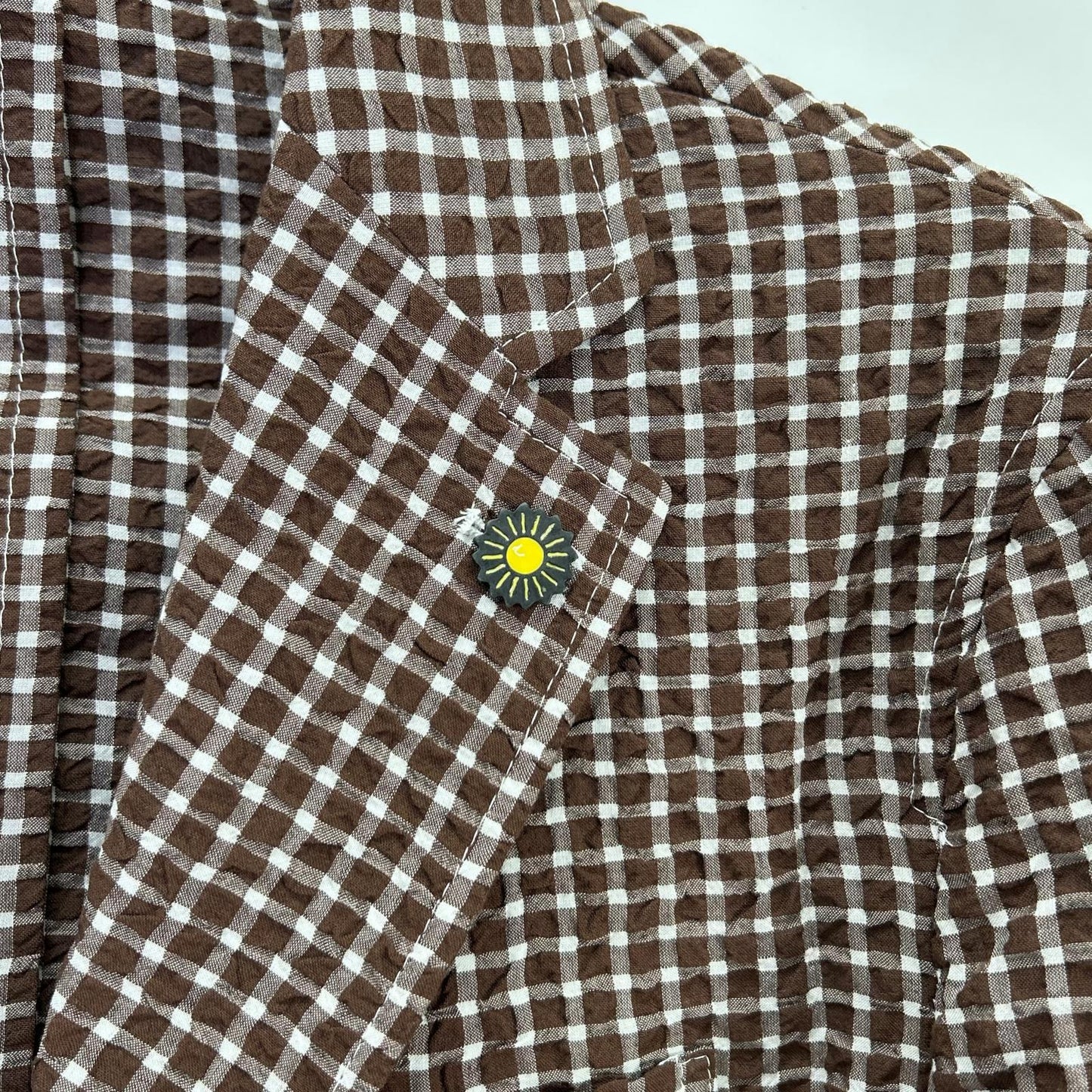 GIANNETTO Brown Block Check Jacket Size 42