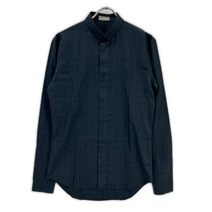 Dior HOMME Gray Shadow Check Long Sleeve Shirt Size 37