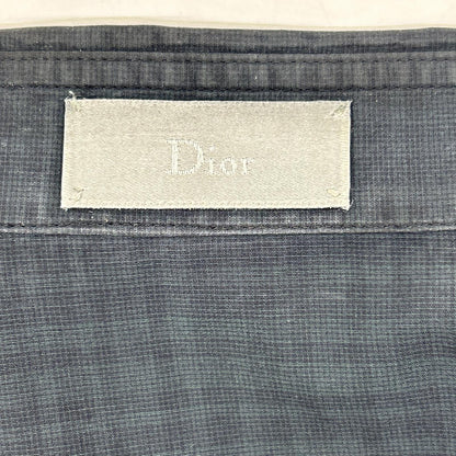 Dior HOMME Gray Shadow Check Long Sleeve Shirt Size 37