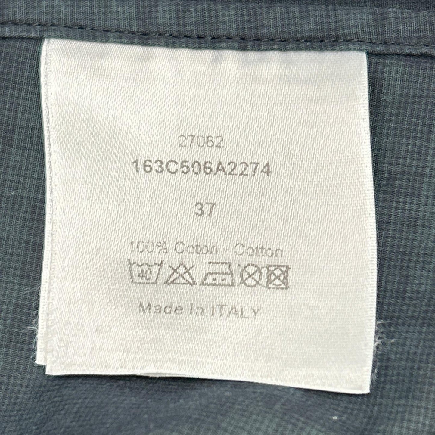 Dior HOMME Gray Shadow Check Long Sleeve Shirt Size 37