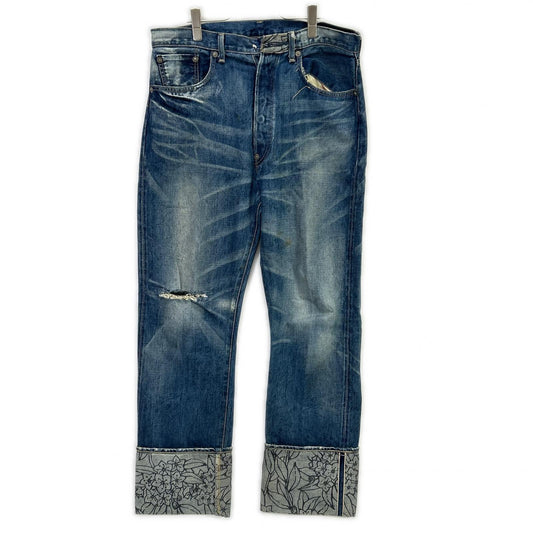 LEVI'S 44501 S501 Indigo Leather Cinch Back Size 36