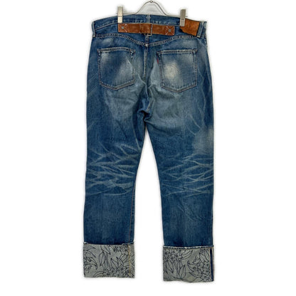 LEVI'S 44501 S501 Indigo Leather Cinch Back Size 36