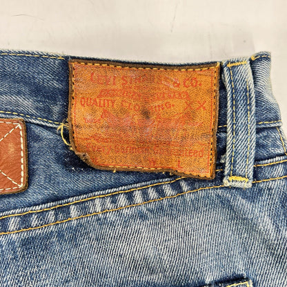 LEVI'S 44501 S501 Indigo Leather Cinch Back Size 36
