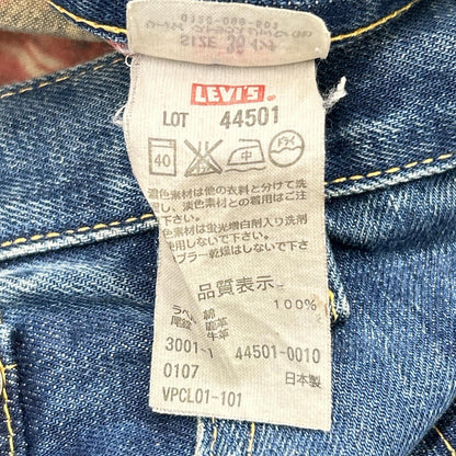 LEVI'S 44501 S501 Indigo Leather Cinch Back Size 36