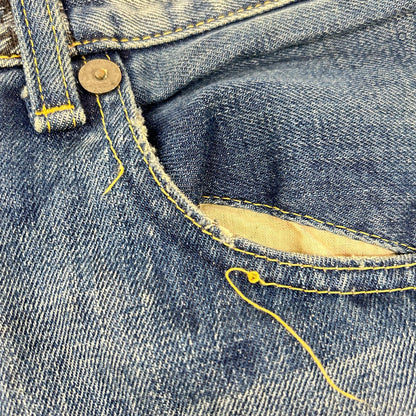 LEVI'S 44501 S501 Indigo Leather Cinch Back Size 36