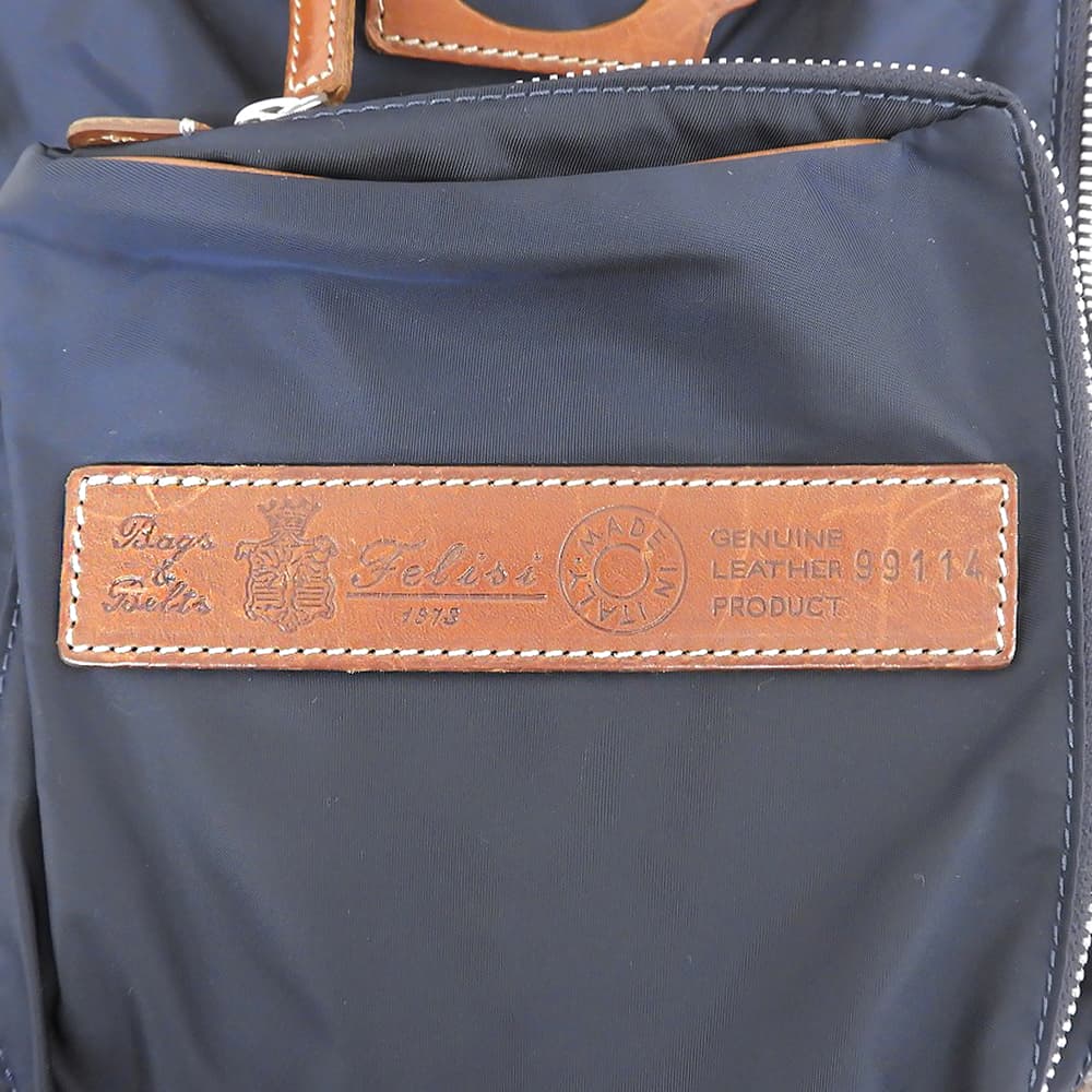 Felisi Nylon Leather Shoulder Body Bag Navy Size ONE SIZE