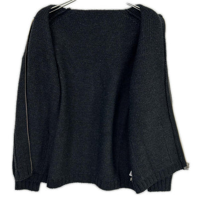 ZANONE Charcoal Wool Zip Knit Jacket