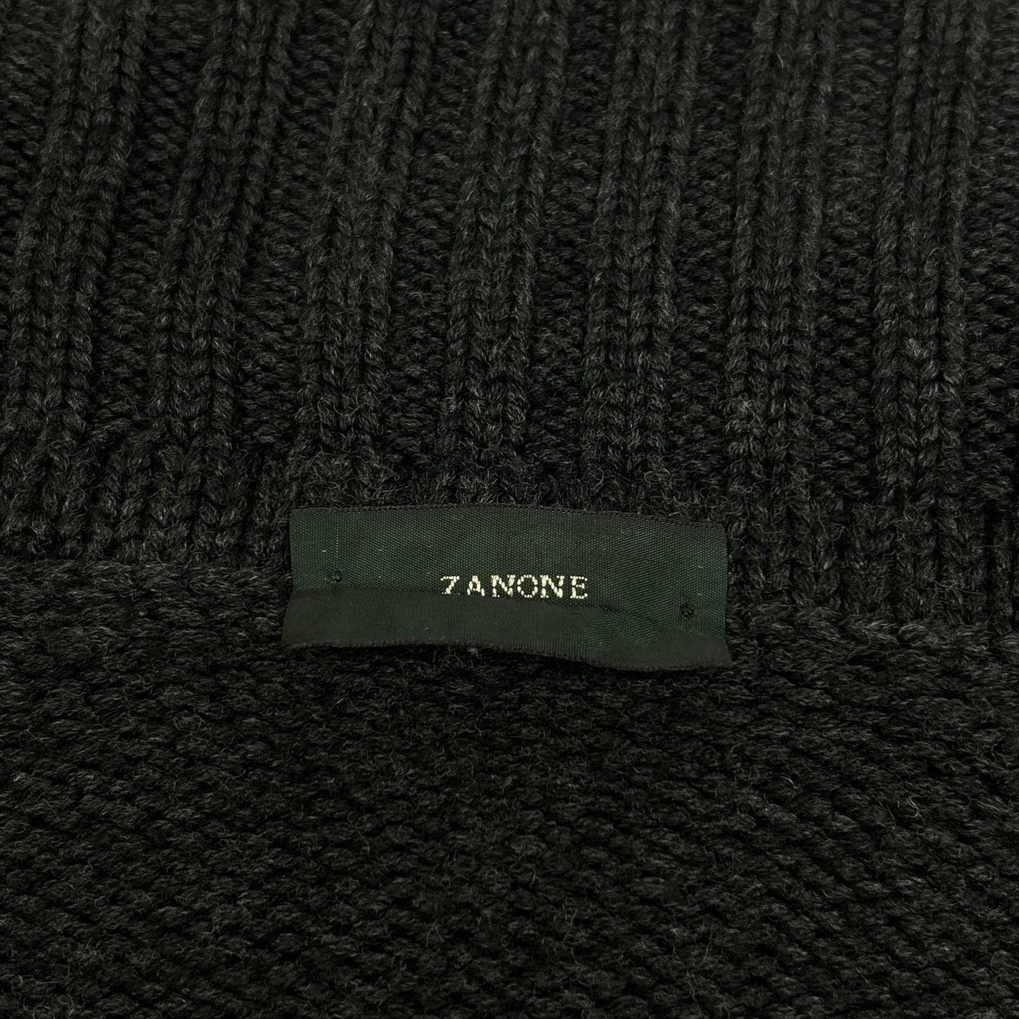 ZANONE Charcoal Wool Zip Knit Jacket