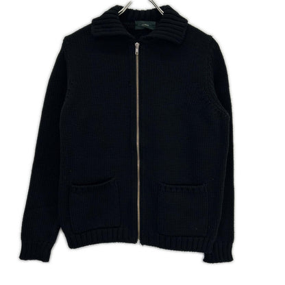 ZANONE Black Wool Zip Knit Jacket