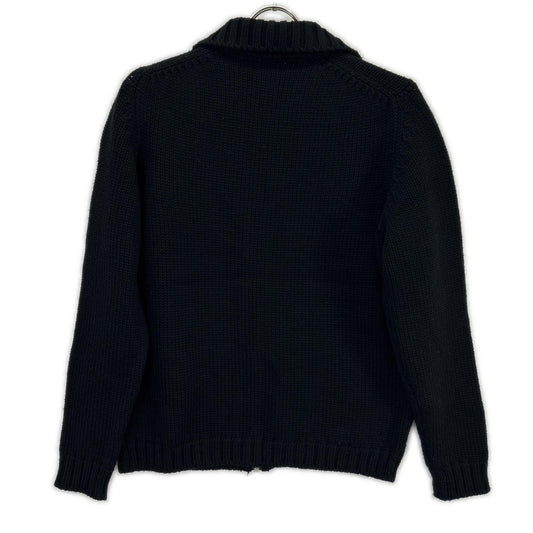 ZANONE Black Wool Zip Knit Jacket