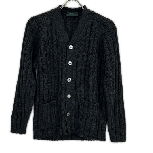 ZANONE Charcoal Wool Long-Sleeve Cardigan