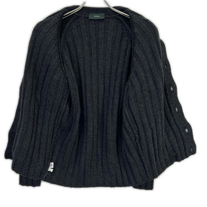 ZANONE Charcoal Wool Long-Sleeve Cardigan