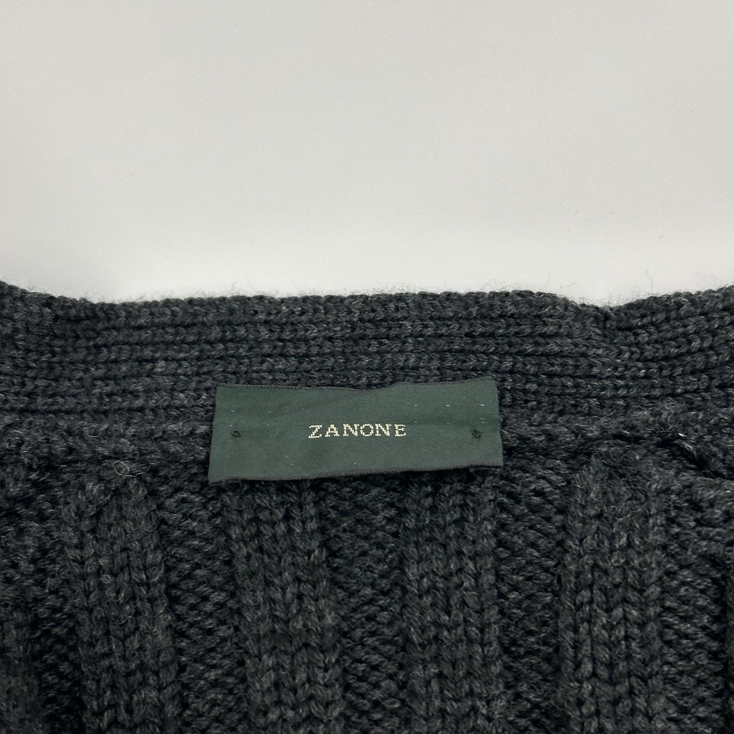 ZANONE Charcoal Wool Long-Sleeve Cardigan