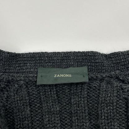 ZANONE Charcoal Wool Long-Sleeve Cardigan