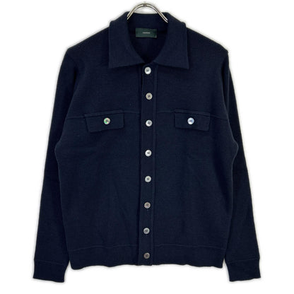ZANONE Navy Wool Knit Jacket