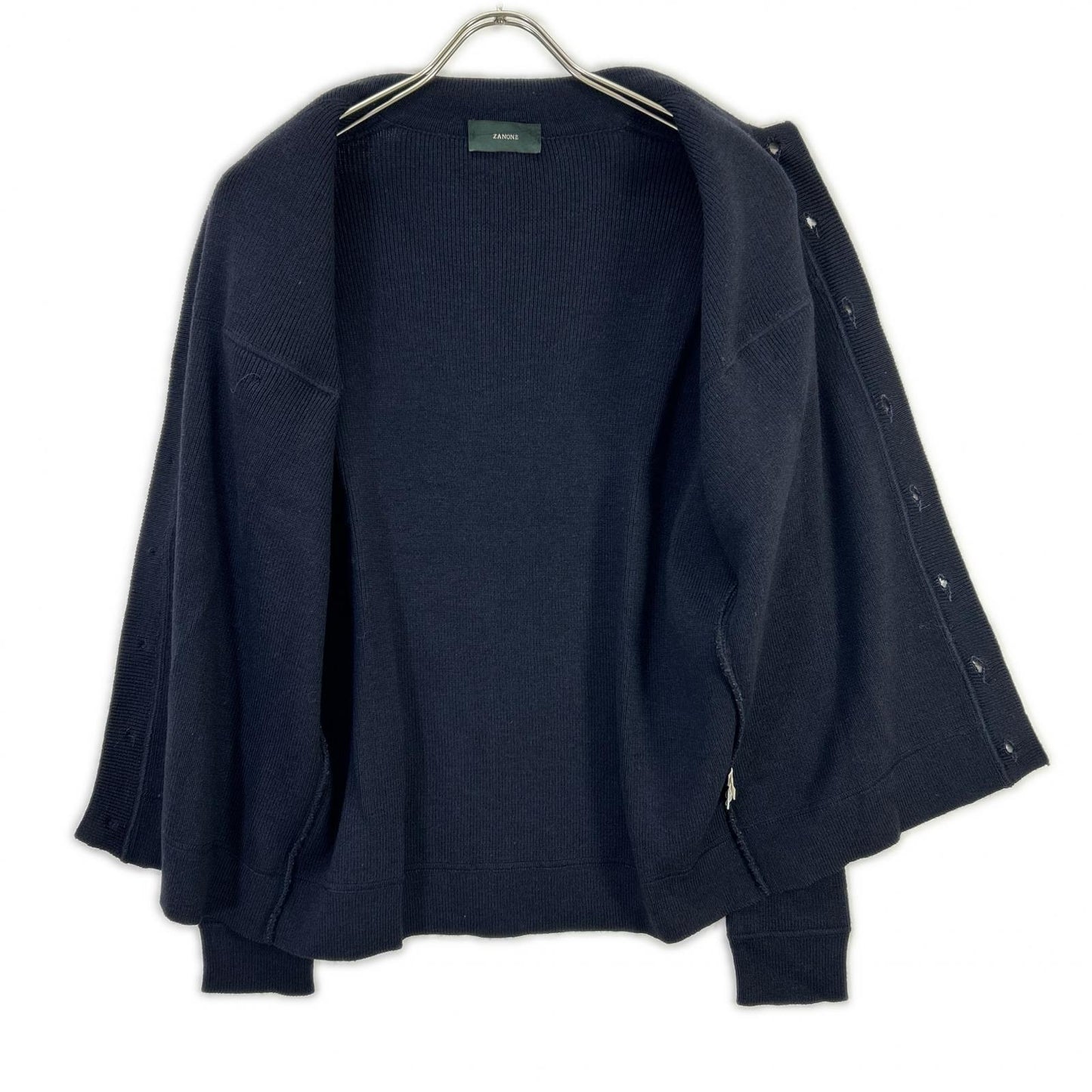 ZANONE Navy Wool Knit Jacket