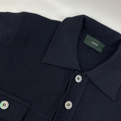 ZANONE Navy Wool Knit Jacket