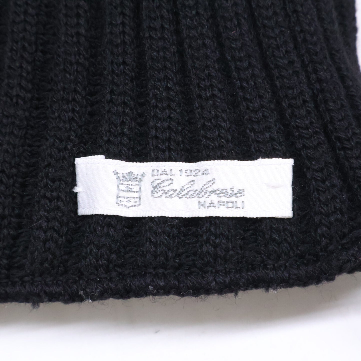 Loro Piana Black Wool Rib Knit Scarf
