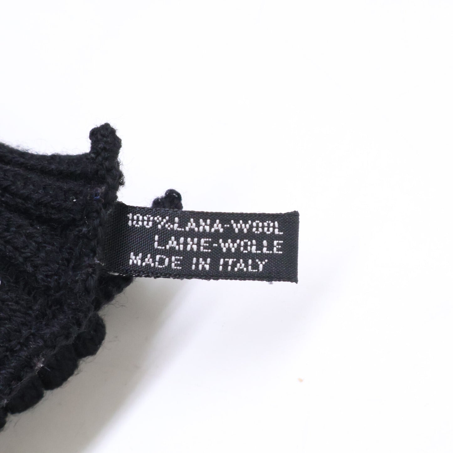 Loro Piana Black Wool Rib Knit Scarf