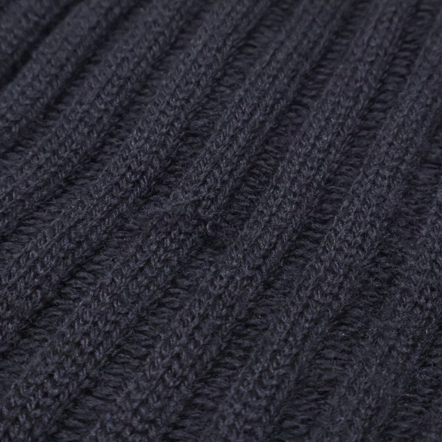 Loro Piana Black Wool Rib Knit Scarf