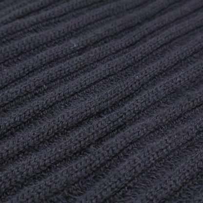 Loro Piana Black Wool Rib Knit Scarf