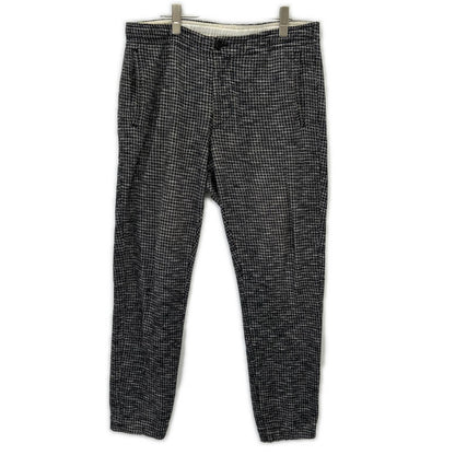 Z Zegna Black Gray Houndstooth Wool Pants Size 48
