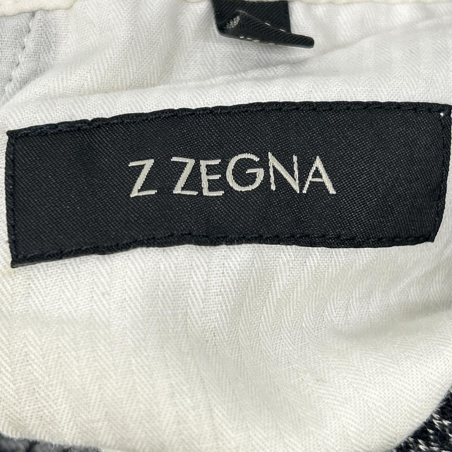Z Zegna Black Gray Houndstooth Wool Pants Size 48