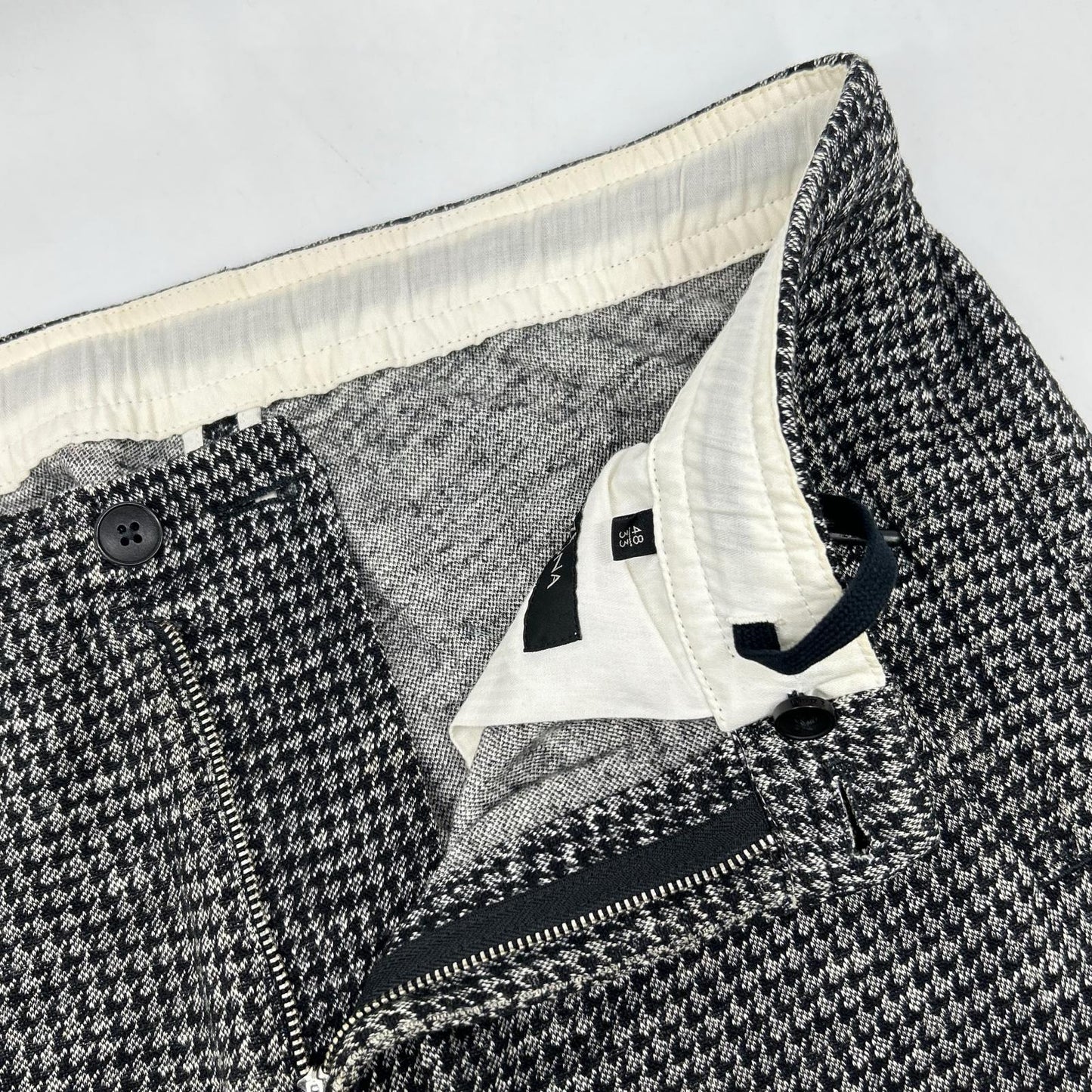 Z Zegna Black Gray Houndstooth Wool Pants Size 48