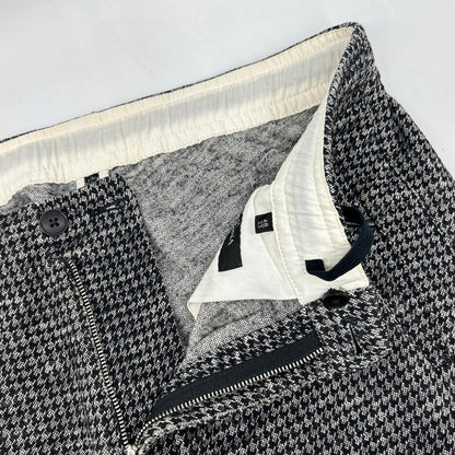 Z Zegna Black Gray Houndstooth Wool Pants Size 48